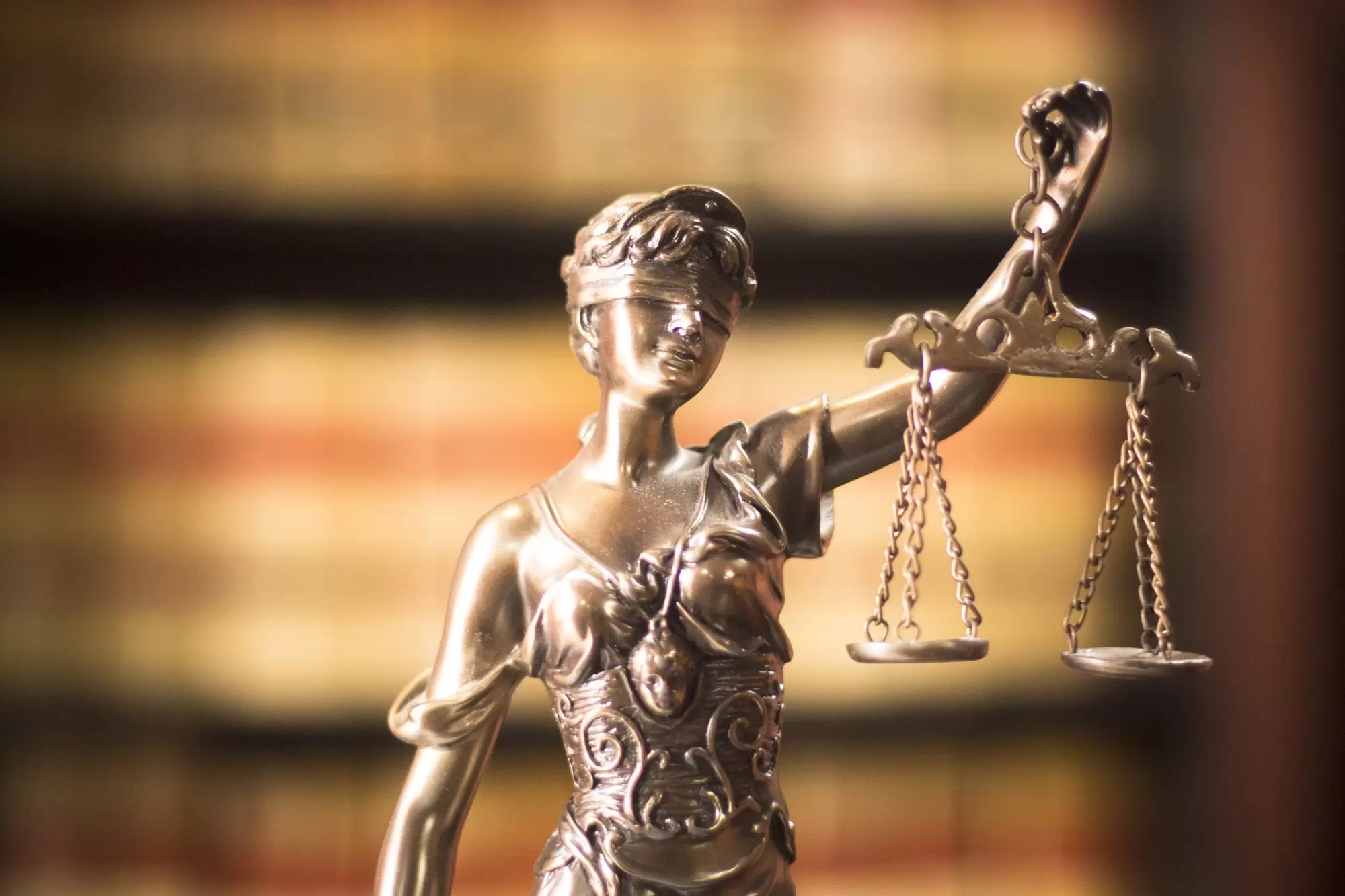 Legal office of lawyers and attorneys legal bronze model statue of Themis goddess of justice.