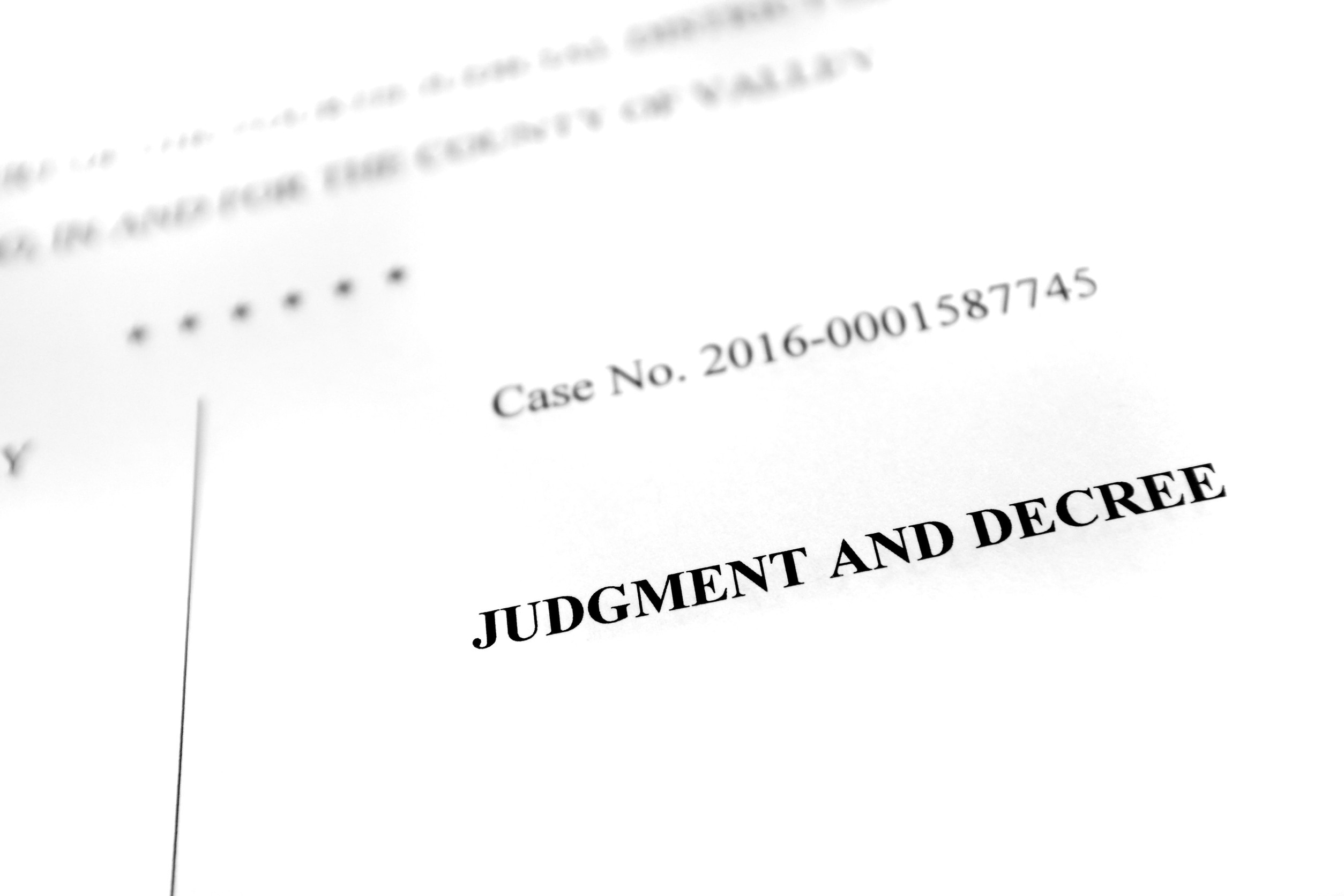 Detail of legal papers Judgment and Decree pleadings lawyer